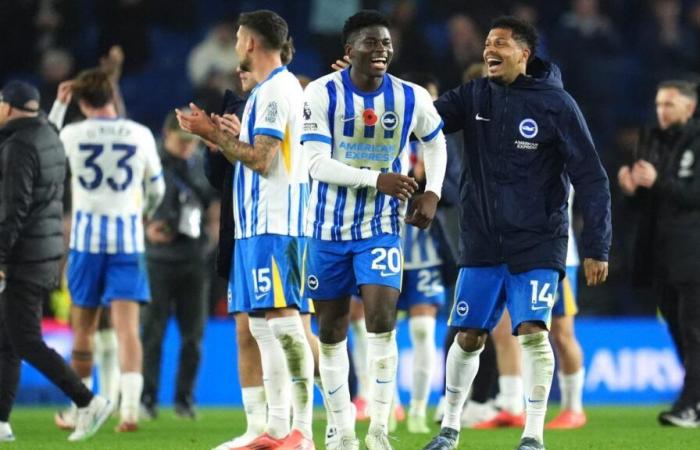 England: Der ehemalige Lille-Spieler Carlos Baleba glänzt gegen Manchester City