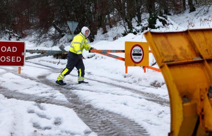 Schottland wird im Vereinigten Königreich am schlimmsten vom Frosteinbruch betroffen sein, da die Karte einen Schneestoß von -8 °C zeigt