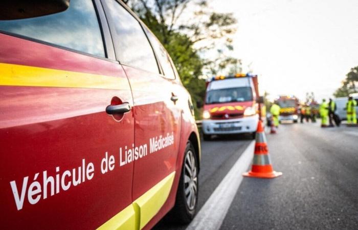 Gard. Gewalttätiges Verlassen der Straße für eine Familie mit zwei Kindern im Auto