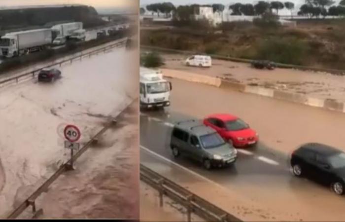 Ein Sturm überschwemmt die Straßen von Almería und überschwemmt die Ramblas