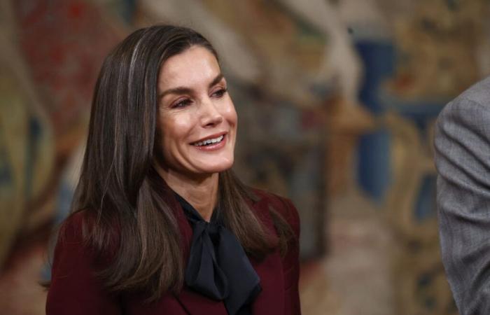 In der offiziellen Veröffentlichung trägt Letizia aus Spanien ein ganz besonderes Paar Ohrringe