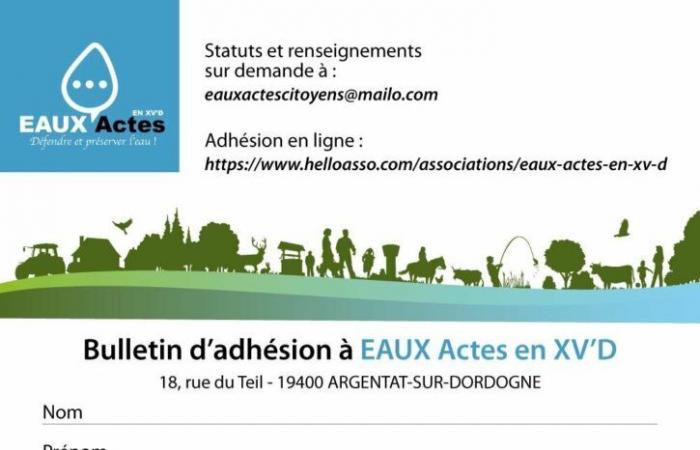 Der Verein EAUX ACTES, verteidigt und bewahrt das Wasser in Xaintrie val Dordogne,