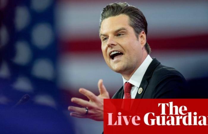 Trumps Wahl von Matt Gaetz als Generalstaatsanwalt löst Kritik und Schock aus – US-Politik live | US-Wahlen 2024