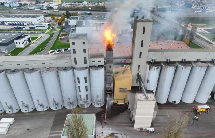 Brand in einem Getreidetrockner in Beaune: Rund vierzig Feuerwehrleute im Einsatz