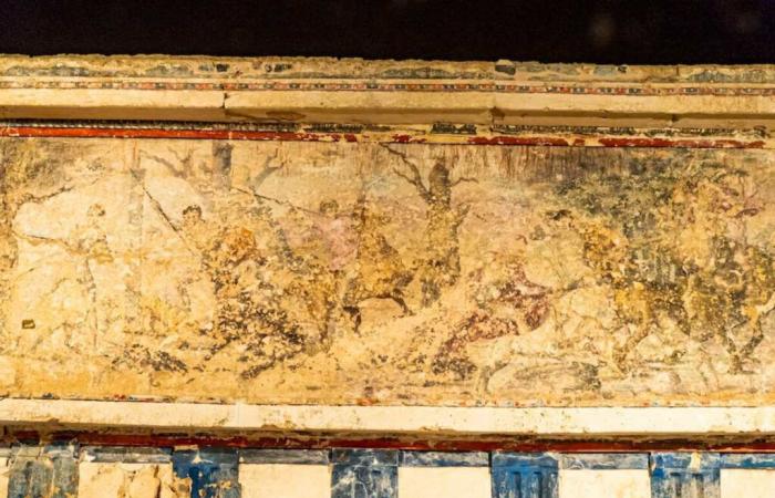 Entdeckung eines Fragments einer königlichen Tunika, das Alexander dem Großen zugeschrieben wird, in Griechenland