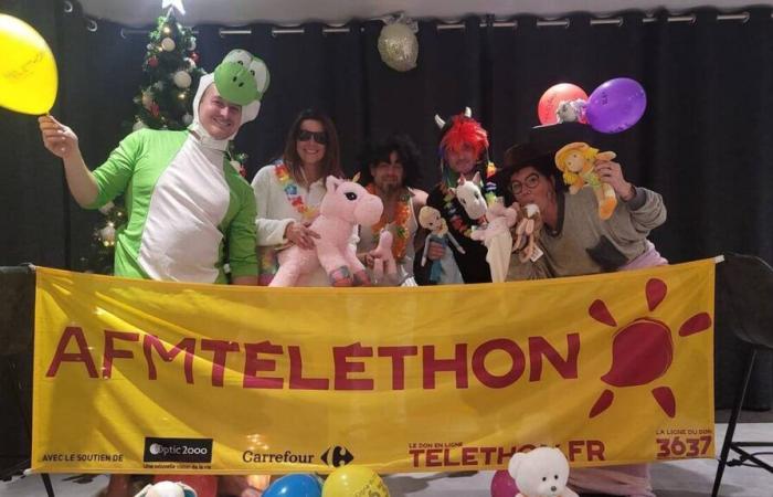 Pyjamaparty, Wandern und Karaoke im Rahmen des Telethon-Programms in Martigné-sur-Mayenne