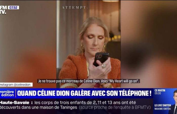 Wenn Céline Dion mit ihrem Telefon zu kämpfen hat!