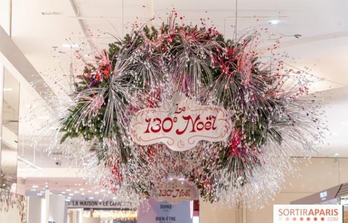 Einweihung der Fenster und des Weihnachtsbaums in den Galeries Lafayette 2024 mit Vianney in der Vitrine