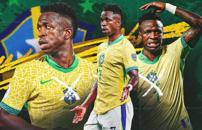 Fünf Tore in fünf Jahren: Vinicius Jr. muss seine schlechte Bilanz mit Brasilien verbessern, sonst riskiert er eine WM-Blamage im Jahr 2026.