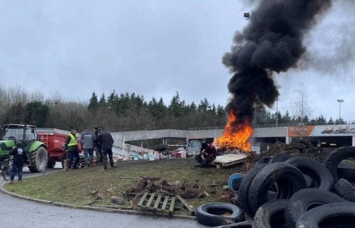 Eine geplante Aktion von Agrargewerkschaften in fünf Gemeinden in Orne, Montag, 18. November 2024