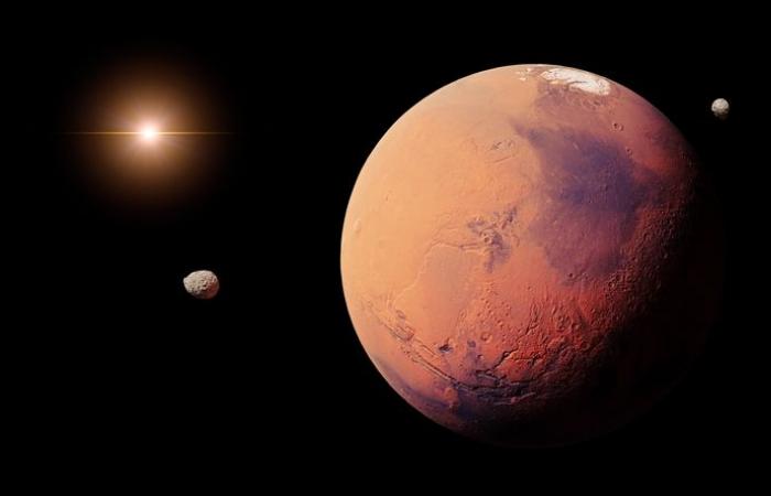 Ein Meteorit bezeugt die Anwesenheit von flüssigem Wasser auf dem Mars vor weniger als 750 Millionen Jahren