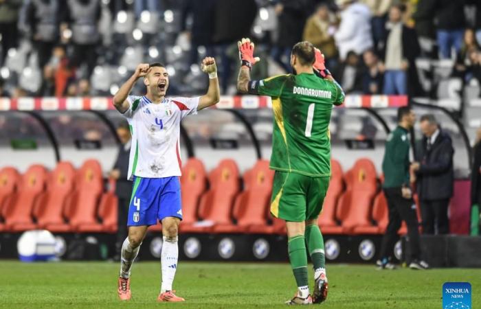 UEFA Nations League 2024/25 Fußballspiel Liga A: Belgien vs. Italien – Xinhua