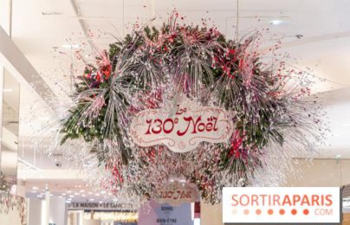 Einweihung der Fenster und des Weihnachtsbaums in den Galeries Lafayette 2024 mit Vianney in der Vitrine