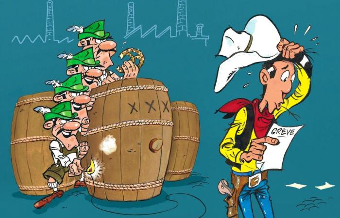 Lucky Luke steht vor dem Hopfenstreik, alles ist gut