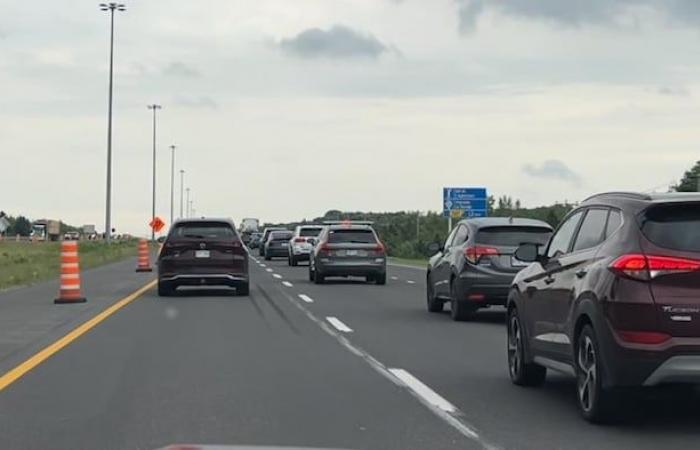 Ein Unfall auf der Pierre-Laporte-Brücke führt zu erheblichen Staus