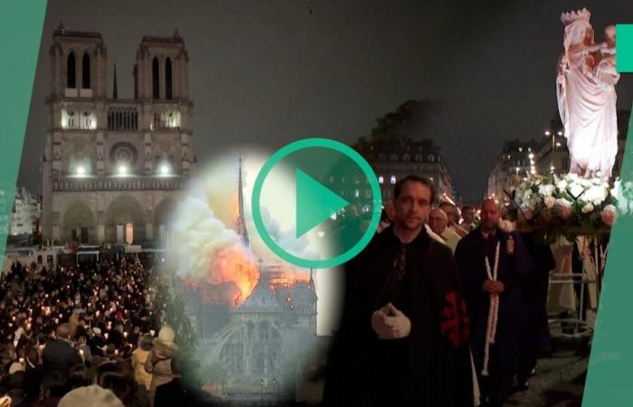 Notre-Dame hat seine Statue der Jungfrau mit Kind gefunden, begleitet von Hunderten Gläubigen in Paris