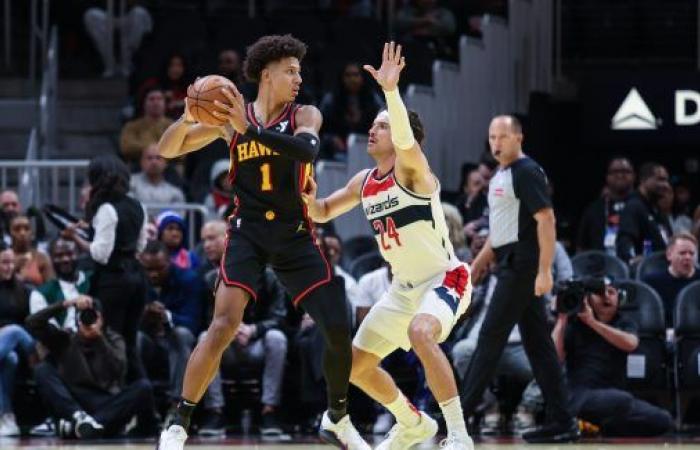 Die Hawks schlagen die Wizards trotz eines Rekords von Alex Sarr • Basket USA