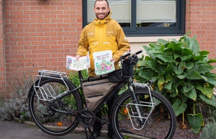 Norden: Von Valenciennes aus wird dieser Radfahrer 3000 km zurücklegen, um 2000 Kinderbriefe an den Weihnachtsmann zu überbringen