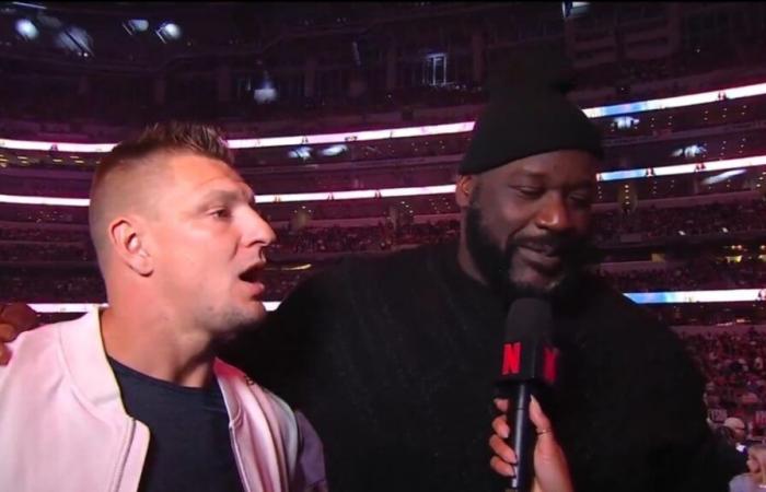 Rob Gronkowski und Shaq einigen sich live auf Netflix auf einen großen Boxkampf mit den Legenden NFL vs. NBA