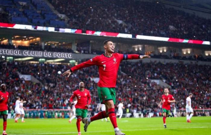 Portugal x Polen: Wie Cristiano Ronaldos spektakulärer Volleyschuss in der Nations League aussah