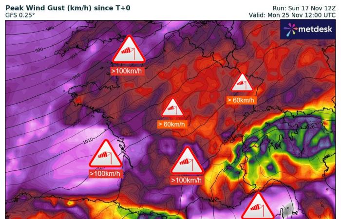 neues Update zum schlechten Wetter in den nächsten Tagen 17.11.2024