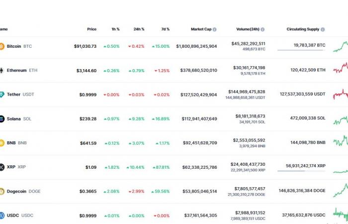 XRP dreht Dogecoin nach epischer Rallye über 1 $ um