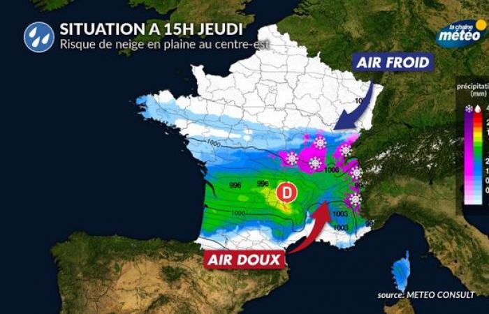 Schnee in den Ebenen und starker Sturm am Donnerstag: eine Situation, die überwacht wird