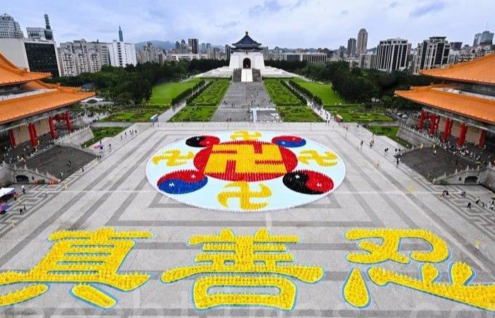 5.300 Menschen bilden das Wahrzeichen von Falun Gong in Taiwan