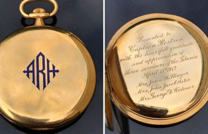 Goldene Taschenuhr, die dem Kapitän geschenkt wurde, der Überlebende der Titanic rettete, wird zu Rekordpreis verkauft