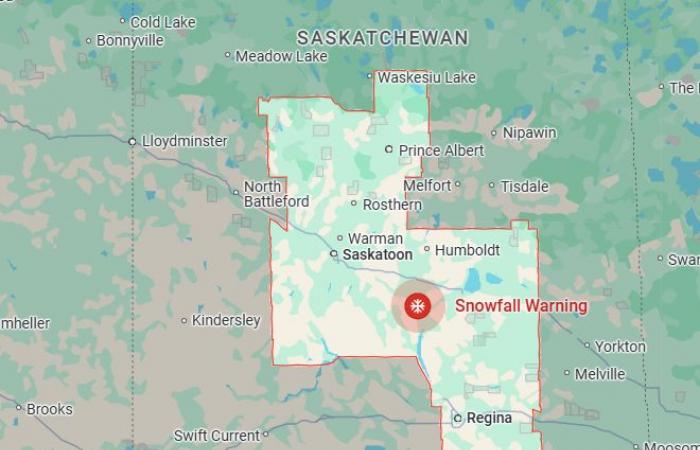 Schneefallwarnung für Teile von Saskatchewan