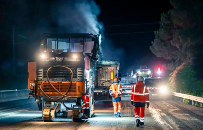 Wegen Straßensanierungsarbeiten wurde ein Autobahnkreuz für zwei Nächte geschlossen