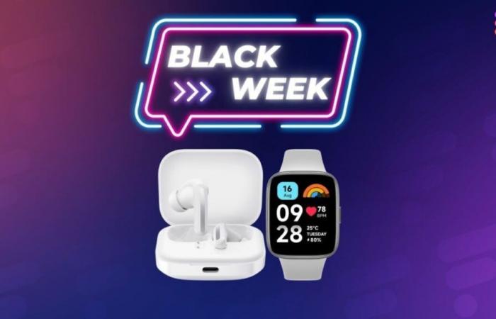 50 € ist der sehr niedrige Preis dieses sehr kompletten Xiaomi-Pakets mit der Redmi Watch 3 Active und den Redmi Buds 5 während der Black Friday Week