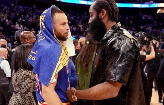 Als einziger Zweitplatzierter hinter Stephen Curry mit 3 Punkten weiß James Harden, dass er nicht aufholen wird • Basket USA