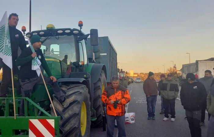 Bauern blockieren die Europabrücke in Avignon