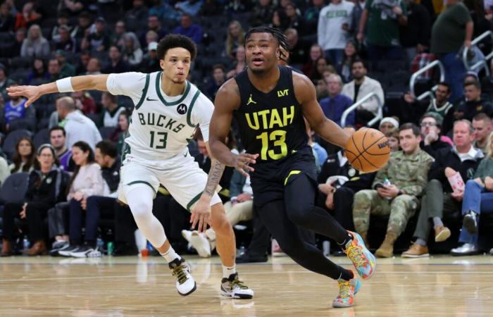 Isaiah Collier bekommt einen Steal and Dunk für den Utah Jazz