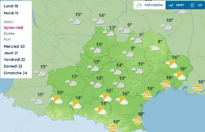 Was prognostiziert Météo France am Dienstag für Toulouse und Okzitanien?