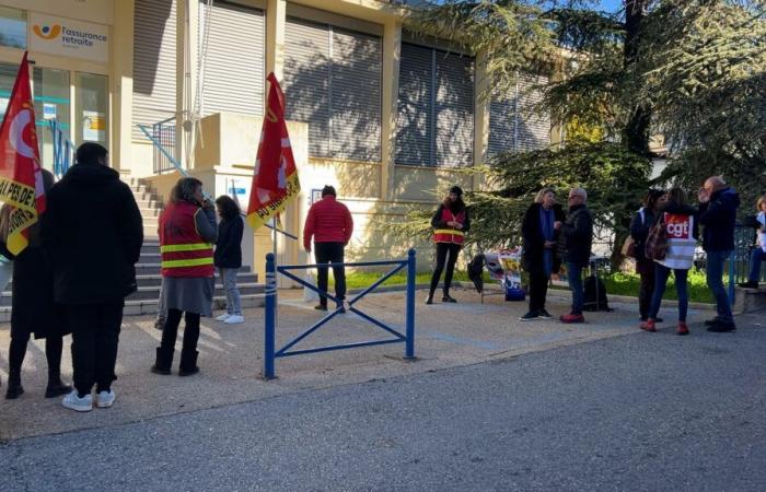 In Digne-les-Bains plädieren Sozialversicherungsmitarbeiter für bessere Gehälter