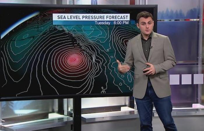 Laut Meteorologe kommt es wahrscheinlich zu Stromausfällen, da sich vor der Küste von British Columbia ein „Bombenzyklon“ bildet