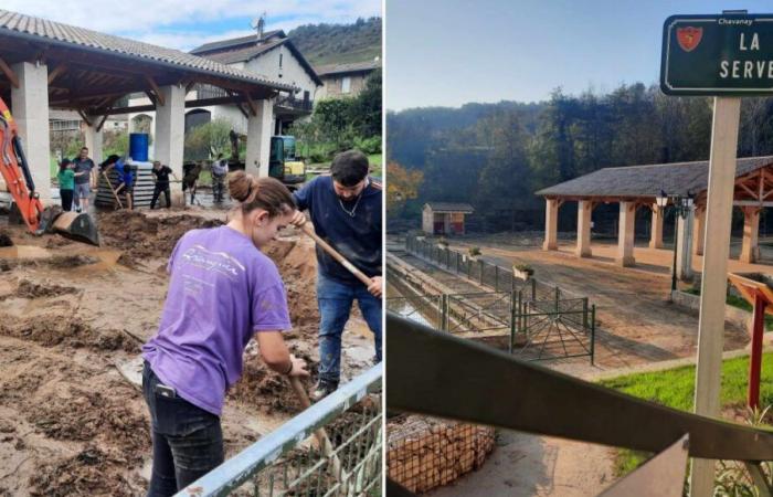 Einen Monat nach den Überschwemmungen sind in Chavanay noch immer zwei Straßen gesperrt