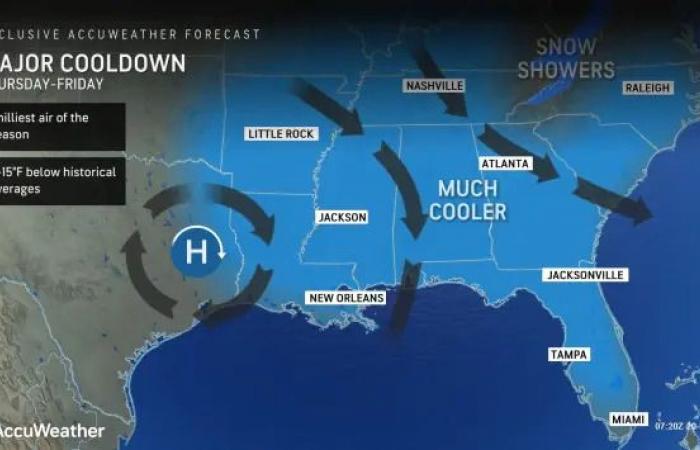 Die kältesten Temperaturen der Saison folgen den Überresten des Tropensturms Sara in Florida