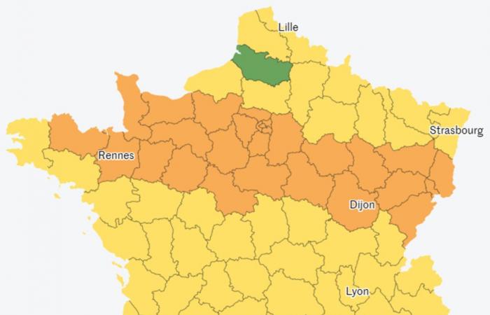 28 Abteilungen wurden am Donnerstag unter orangefarbene Wachsamkeit gestellt