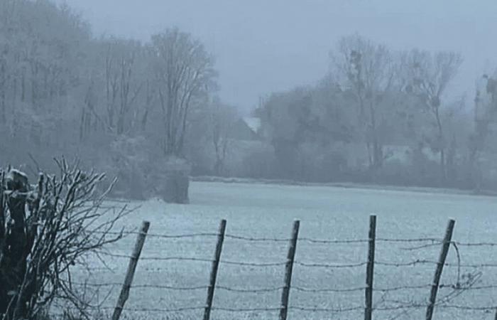 Schnee kommt in Mayenne, Sarthe, Loire-Atlantique und Maine-et-Loire, ungewöhnliches Wetter für den Monat November