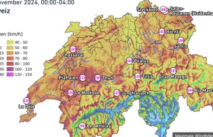 Hier hat es in der Nacht am heftigsten gestürmt