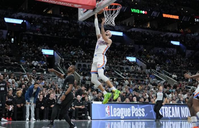 Spielernoten: Zu wenig, zu spät für Thunder bei der überraschenden 110:104-Niederlage gegen die Wemby-losen Spurs