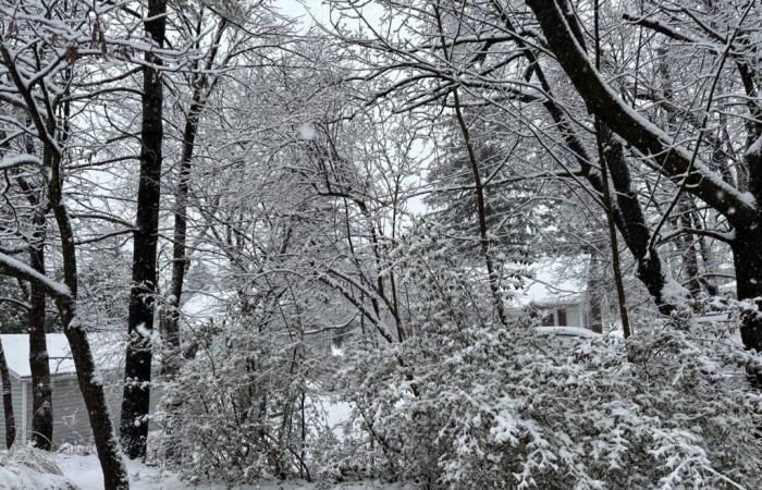 Vor einem verschneiten, matschigen Abend wurde eine Wintersturmwarnung ausgegeben