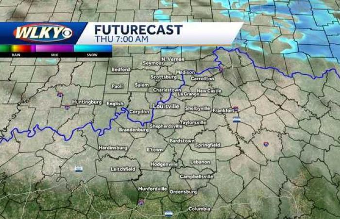 Am Donnerstag sind in der Region Louisville Schneeschauer möglich