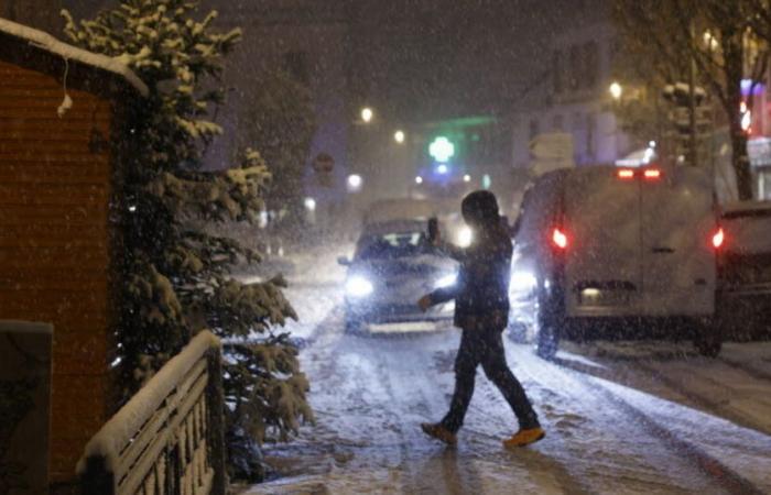 Schlechtes Wetter. Im Elsass liegt Schnee in der Ebene und auf den Höhen