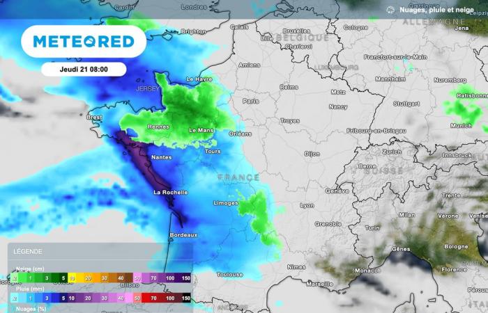 Unsere Karten bestätigen Schneefall in Frankreich! Wann wird es in Ihrer Gegend schneien?