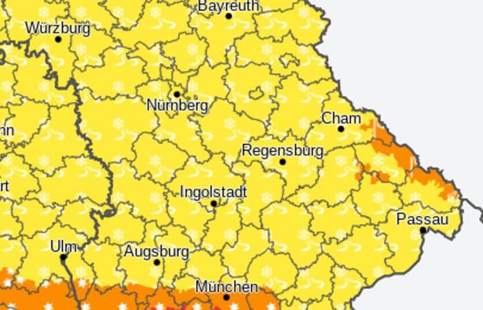 Unwetterwarnung des DWD vor „starkem Schneefall“