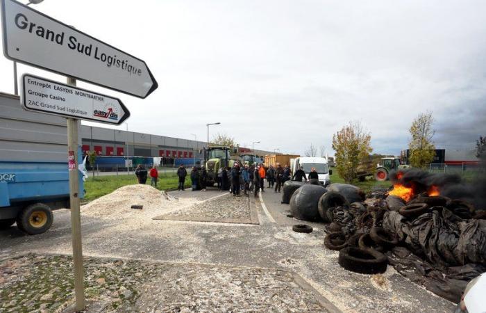 Wut der Landwirte: „Wir wollen bis zum Schluss Druck machen“, sagen junge Landwirte aus Tarn-et-Garonne, die eine Logistikbasis blockiert haben